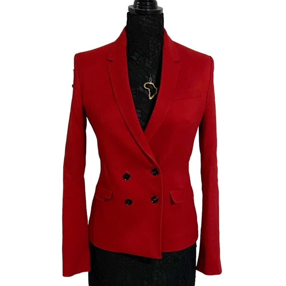 Costume National Double Breasted Red Blazer